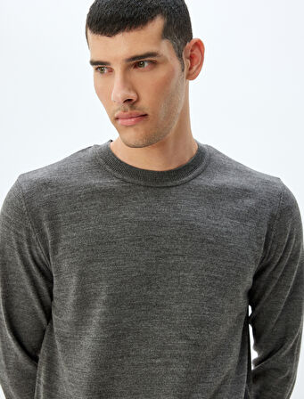 Triko Kazak Basic Bisiklet Yaka Uzun Kollu 