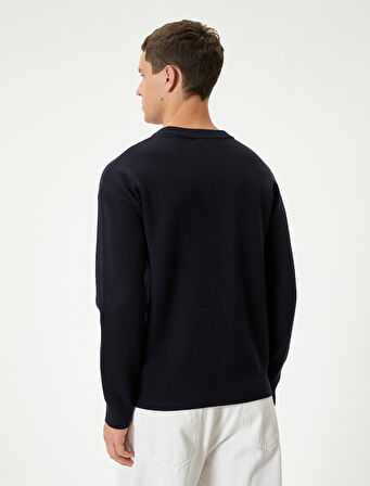 Basic Kazak Bisiklet Yaka Uzun Kollu