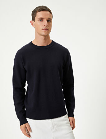 Basic Kazak Bisiklet Yaka Uzun Kollu