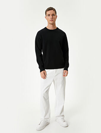 Basic Kazak Bisiklet Yaka Uzun Kollu