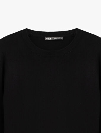 Basic Sweatshirt Bisiklet Yaka Uzun Kollu