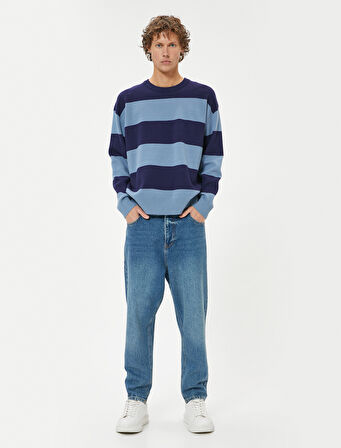 Bisiklet Yaka Kazak Triko Uzun Kollu