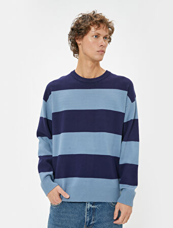 Bisiklet Yaka Kazak Triko Uzun Kollu