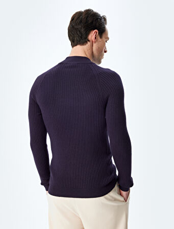 Dik Yaka Kazak Triko Basic Uzun Kollu