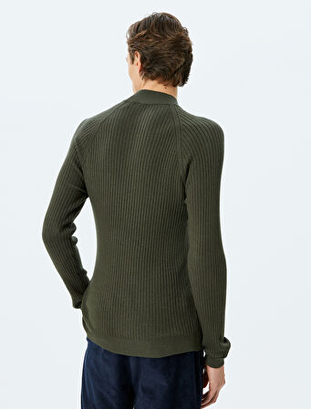 Dik Yaka Kazak Triko Basic Uzun Kollu