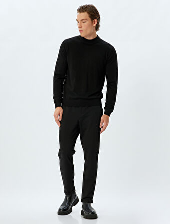 Triko Kazak Dik Yaka Basic Yün Karışımlı