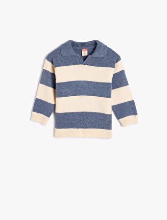 Kazak Polo Yaka Uzun Kollu Yumuşak Dokulu