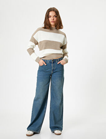 Triko Kazak Dik Yaka Uzun Kollu Akrilik Kumaş