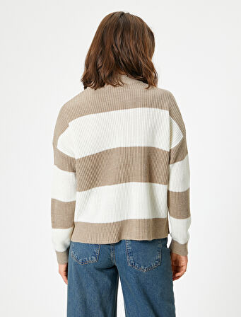 Triko Kazak Dik Yaka Uzun Kollu Akrilik Kumaş