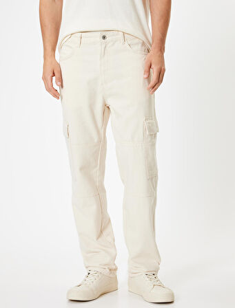 Oversize Kargo Pantolon Cep Detaylı Pamuklu