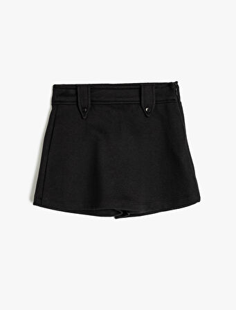 Basic Şort Etek Beli Lastikli 