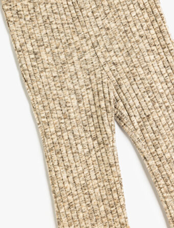 İspanyol Paça Tayt Pantolon Beli Lastikli Yumuşak Dokulu