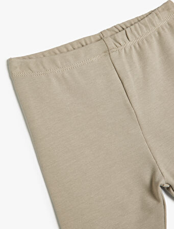 Kışlık Tayt Beli Lastikli Şardonlu Pamuklu