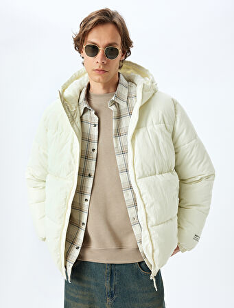 Şişme Mont Fermuarlı Slogan Baskılı