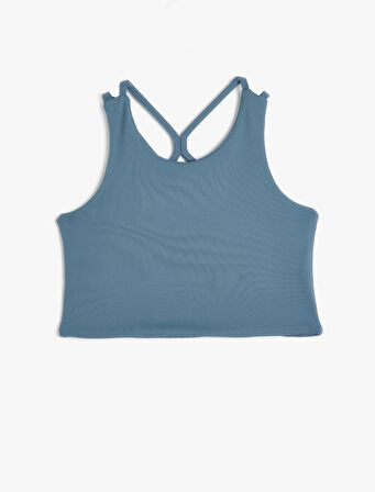 Kolsuz Crop Tişört Arkası Çapraz Askılı 