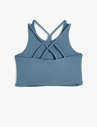 Kolsuz Crop Tişört Arkası Çapraz Askılı 