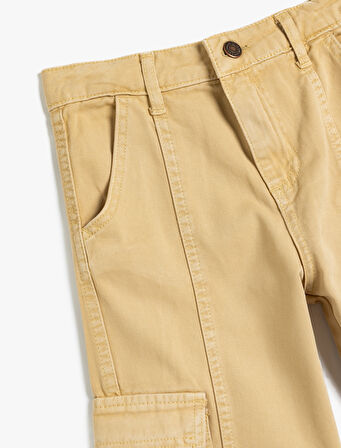 Kargo Kot Pantolon Bol Paça Pamuklu - Wide Leg Jean