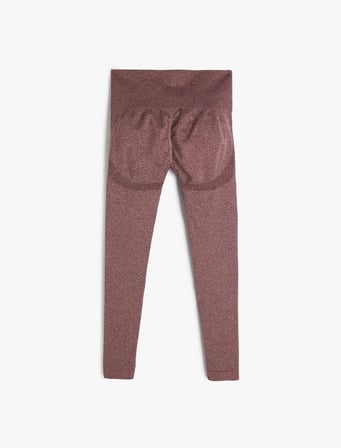 Yüksek Bel Spor Tayt Dikişsiz Örme Kumaş Dokulu Slim Fit 