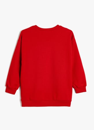 Koton Baskılı Kız Çocuk Kırmızı Sweatshırt 5WKG10128AK