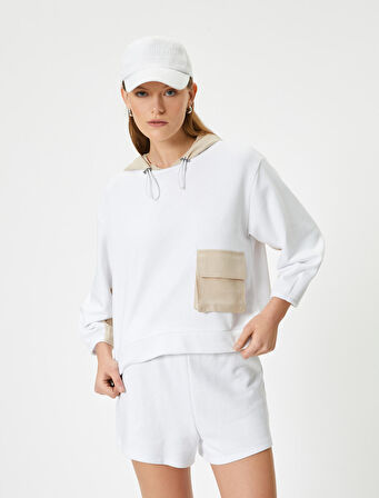 Kapüşonlu Sweatshirt Cep Detaylı Standart Kesim