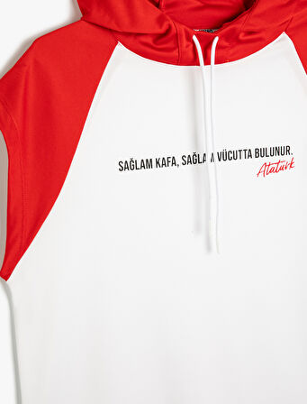 Spor Tişört Kolsuz Kapşonlu Özlü Söz Baskılı