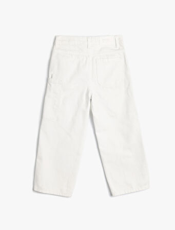 Pantolon Cep Detaylı Düğmeli Pamuklu