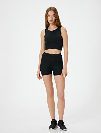 Spor Kısa Tayt Standart Bel Slim Fit 