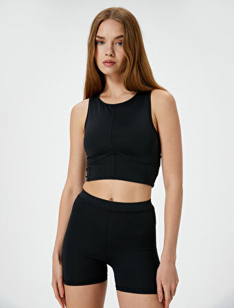 Spor Kısa Tayt Standart Bel Slim Fit 