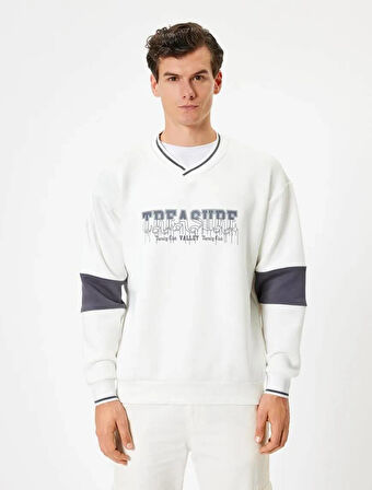 5WAM70004MK Koton Erkek Sweat BEYAZ