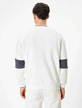 5WAM70004MK Koton Erkek Sweat BEYAZ