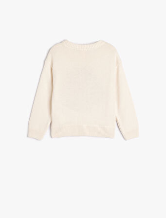 Triko Kazak Kirpi Aplikeli Uzun Kollu Bisiklet Yaka