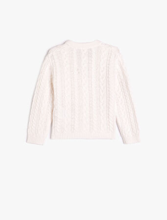 Basic Triko Hırka V Yaka Uzun Kollu Düğme Kapamalı