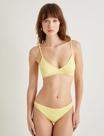 Bikini Üstü Fitilli V Yaka