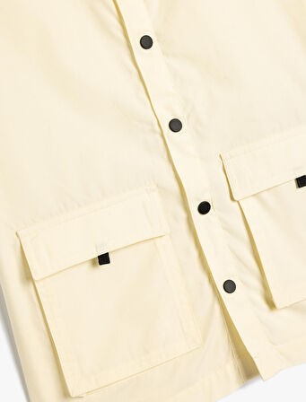 Gömlek Kısa Kollu Kapaklı Cep Detaylı Pamuklu