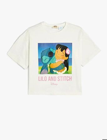 4SKG10400AK Koton Kız Çocuk T-shirt EKRU