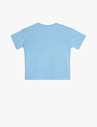 Tişört Kısa Kollu Bisiklet Yaka Pamuklu Meyve Baskı Detaylı