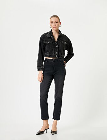 Slim Düz Paça Kot Pantolon Cepli Pamuklu - Eve Slim Jeans