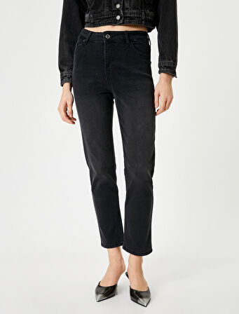 Slim Düz Paça Kot Pantolon Cepli Pamuklu - Eve Slim Jeans