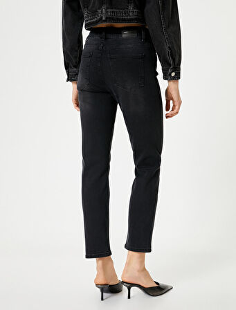 Slim Düz Paça Kot Pantolon Cepli Pamuklu - Eve Slim Jeans