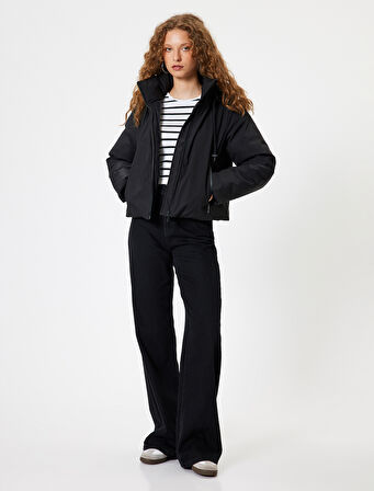 Kapüşonlu Ceket Fermuarlı Cep Detaylı Su İtici Kumaş