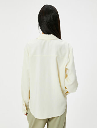 Gömlek Ceket Uzun Kollu Kapaklı Cepli Düğmeli