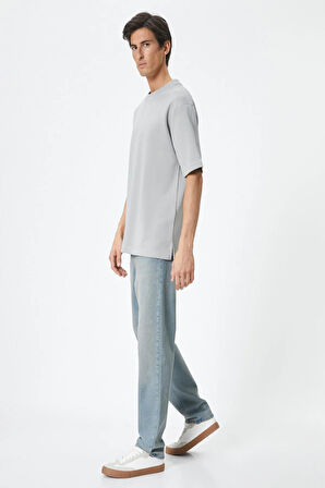 Gri Erkek T-Shirt 4SAM10748HK