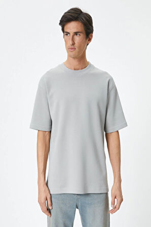 Gri Erkek T-Shirt 4SAM10748HK