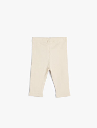 Basic Tayt Fitilli Beli Lastikli Pamuklu 