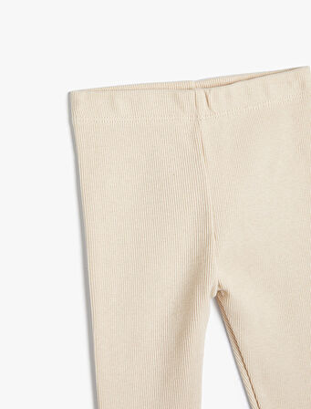 Basic Tayt Fitilli Beli Lastikli Pamuklu 