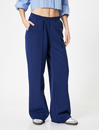 Geniş Paça Eşofman Nervürlü Rahat Kalıp