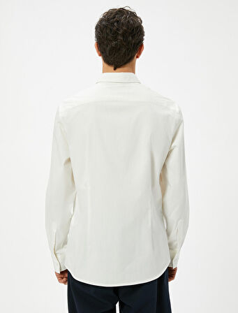 Basic Gömlek Slim Fit Yarım İtalyan Yaka Düğmeli