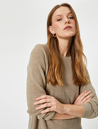 Oversize Triko Kazak Uzun Bisiklet Yaka