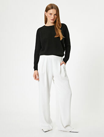 Oversize Triko Kazak Uzun Bisiklet Yaka