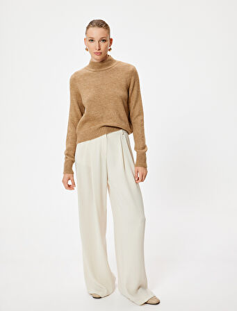 Balıkçı Yaka Triko Kazak Uzun Kollu Yumuşak Dokulu